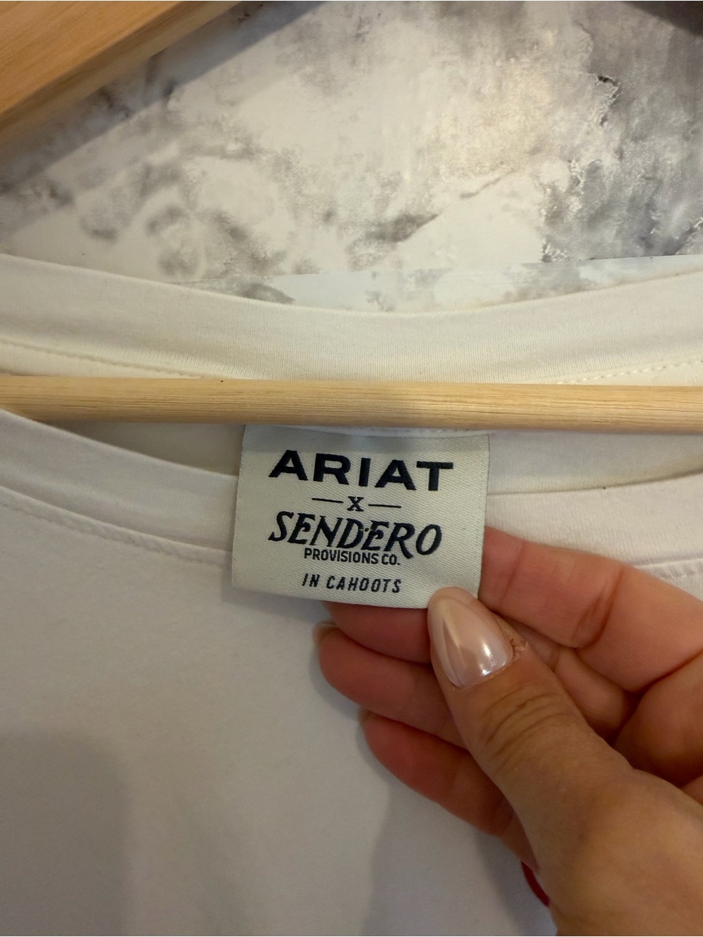Ariat White Short-Sleeve Tee with Red and Yellow Western Rider Graphic - Picture 3 of 4